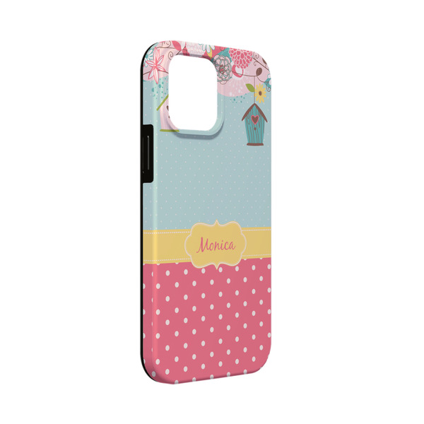 Custom Easter Birdhouses iPhone Case - Rubber Lined - iPhone 13 Mini (Personalized)