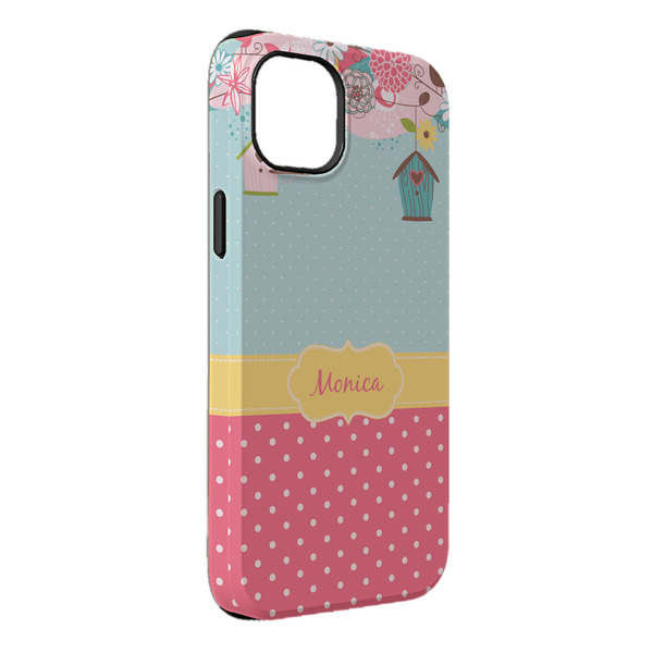 Custom Easter Birdhouses iPhone Case - Rubber Lined - iPhone 14 Plus (Personalized)