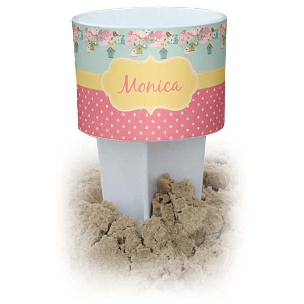 Custom Easter Birdhouses White Beach Spiker Drink Holder (Personalized)