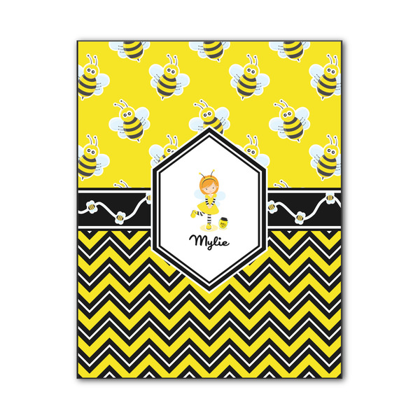 Custom Buzzing Bee Wood Print - 11x14 (Personalized)