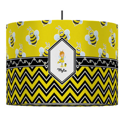 Buzzing Bee 16" Drum Pendant Lamp - Fabric (Personalized)
