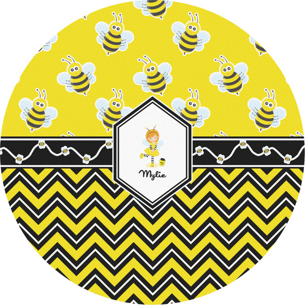 Custom Buzzing Bee Multipurpose Round Labels - 4" (Personalized)