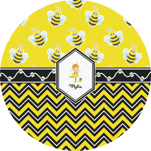 Custom Buzzing Bee Multipurpose Round Labels - 5" (Personalized)