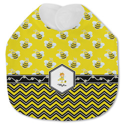 Buzzing Bee Jersey Knit Baby Bib w/ Name or Text