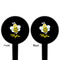 Buzzing Bee Black Plastic 4" Food Pick - Round - Double Sided - Front & Back