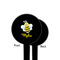 Buzzing Bee Black Plastic 4" Food Pick - Round - Single Sided - Front & Back