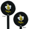 Buzzing Bee Black Plastic 5.5" Stir Stick - Double Sided - Round - Front & Back