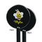 Buzzing Bee Black Plastic 5.5" Stir Stick - Single Sided - Round - Front & Back