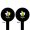 Buzzing Bee Black Plastic 6" Food Pick - Round - Double Sided - Front & Back