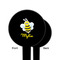 Buzzing Bee Black Plastic 6" Food Pick - Round - Single Sided - Front & Back