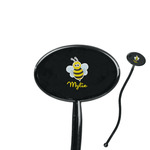 Buzzing Bee 7" Oval Plastic Stir Sticks - Black - Double Sided (Personalized)