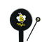 Buzzing Bee Black Plastic 7" Stir Stick - Round - Closeup