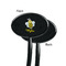 Buzzing Bee Black Plastic 7" Stir Stick - Single Sided - Oval - Front & Back