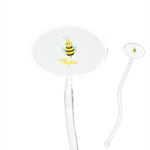 Buzzing Bee 7" Oval Plastic Stir Sticks - Clear (Personalized)