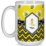 Buzzing Bee 15 Oz Coffee Mug - White (Personalized)