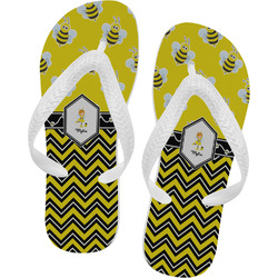 Buzzing Bee Flip Flops - Small (Personalized)