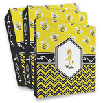 Buzzing Bee 3 Ring Binder - Full Wrap (Personalized)