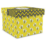 Buzzing Bee Gift Box with Lid - Canvas Wrapped - XX-Large (Personalized)