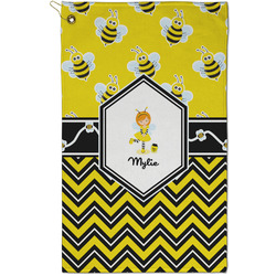 Buzzing Bee Golf Towel - Poly-Cotton Blend - Small w/ Name or Text
