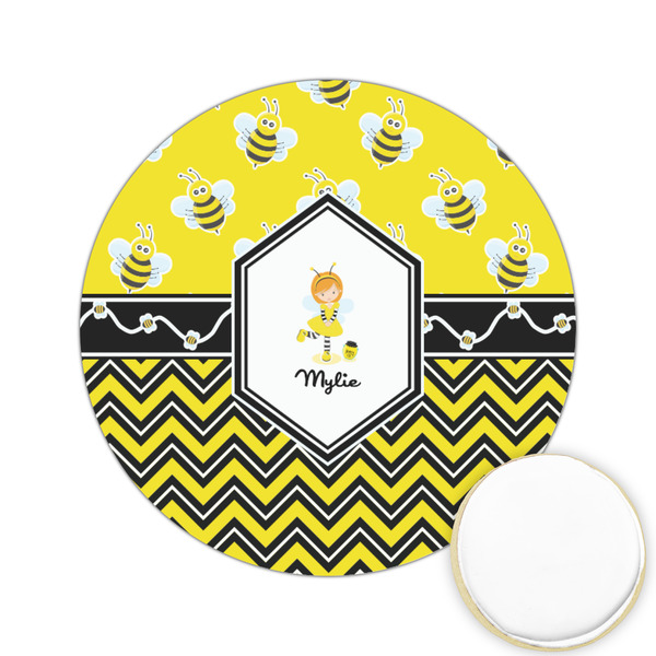 Custom Buzzing Bee Printed Cookie Topper - 2.15" (Personalized)