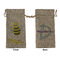 Buzzing Bee Large Burlap Gift Bags - Front & Back