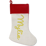 Buzzing Bee Red Linen Stocking (Personalized)