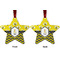 Buzzing Bee Metal Star Ornament - Front and Back