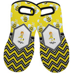 Buzzing Bee Neoprene Oven Mitts - Set of 2 w/ Name or Text