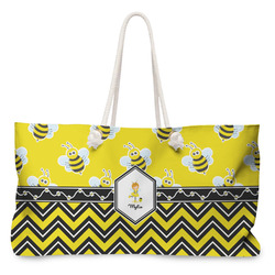 Buzzing Bee Large Tote Bag with Rope Handles (Personalized)