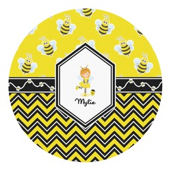 Buzzing Bee Round Decal - Small (Personalized)