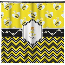 Buzzing Bee Shower Curtain - 71" x 74" (Personalized)