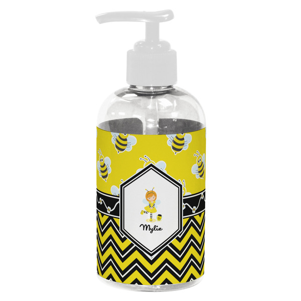 Custom Buzzing Bee Plastic Soap / Lotion Dispenser (8 oz - Small - White) (Personalized)