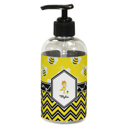 Buzzing Bee Plastic Soap / Lotion Dispenser (8 oz - Small - Black) (Personalized)