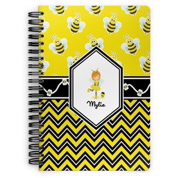 Buzzing Bee Spiral Notebook - 7x10 w/ Name or Text