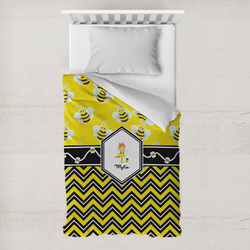 Buzzing Bee Toddler Duvet Cover w/ Name or Text