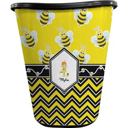 Buzzing Bee Waste Basket - Double Sided (Black) (Personalized)
