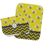 Buzzing Bee Burp Cloths - Fleece - Set of 2 w/ Name or Text