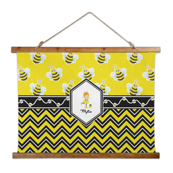 Buzzing Bee Wall Hanging Tapestry - Wide (Personalized)