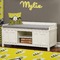 Buzzing Bee Wall Name Decal Above Storage bench