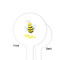 Buzzing Bee White Plastic 4" Food Pick - Round - Single Sided - Front & Back