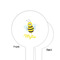 Buzzing Bee White Plastic 6" Food Pick - Round - Single Sided - Front & Back
