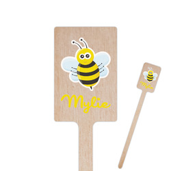 Buzzing Bee 6.25" Rectangle Wooden Stir Sticks - Single Sided (Personalized)