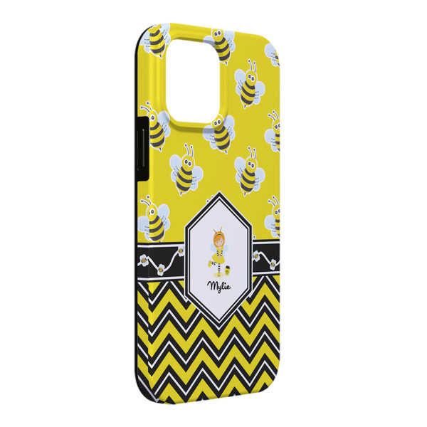 Custom Buzzing Bee iPhone Case - Rubber Lined - iPhone 13 Pro Max (Personalized)