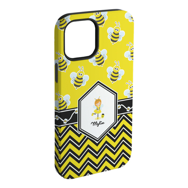 Custom Buzzing Bee iPhone Case - Rubber Lined - iPhone 15 Plus (Personalized)