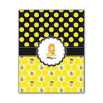 Honeycomb, Bees & Polka Dots Wood Print - 11x14 (Personalized)