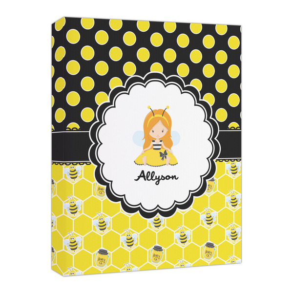 Custom Honeycomb, Bees & Polka Dots Canvas Print - 16x20 (Personalized)