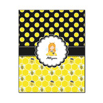 Honeycomb, Bees & Polka Dots Wood Print - 16x20 (Personalized)