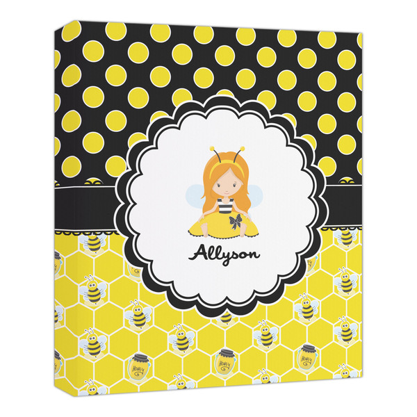 Custom Honeycomb, Bees & Polka Dots Canvas Print - 20x24 (Personalized)