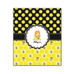 Honeycomb, Bees & Polka Dots Wood Print - 20x24 (Personalized)