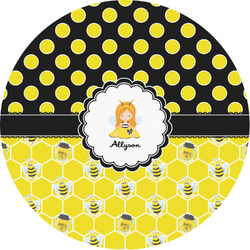 Honeycomb, Bees & Polka Dots Multipurpose Round Labels - Custom Sized (Personalized)